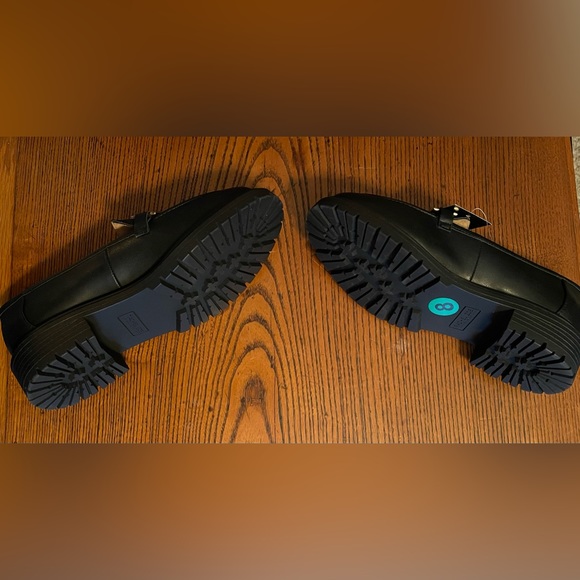 Rachel Zoe Chunky Heeled Loafers with Silver Buckle Detail - Picture 2 of 2